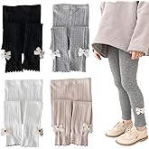Silkglory Girls Leggings for Little Girls, 2 Pack Toddler Girl Pants Leggings for Baby Tights Knitted Multi-Colors 2-9 Years