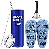 Teenyyou 3 PCS Funny Get Well Soon Gifts 20oz Hospital Mug fuzzy Funny Recovery Socks Silver Steel Tea Hand Bell