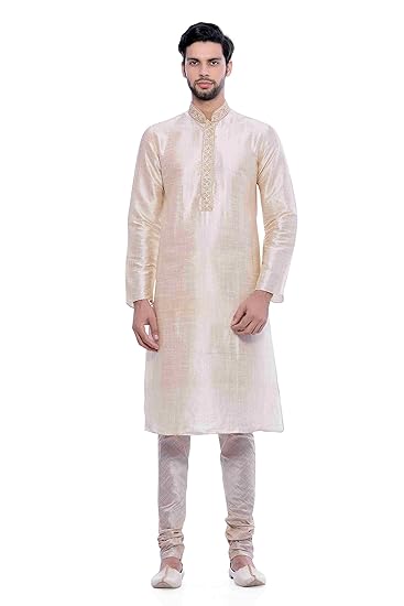 Men's Full Sleeve Blended Kurta & Churidar Set (S952148)