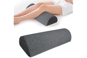 AAAini Half Moon Bolster Knee Pillow, Back Pain Relief Memory Foam Leg Pillow, Semi Roll Round Lumbar Leg Wedge for Side Sleepers - Reducing Head Neck Spine Hip Pressure - L