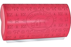 SleekEZ Original Deshedding Grooming Tool for Dogs, Cats & Horses - Undercoat Brush for Short & Long Hair - Painlessly Remove 95% of Loose Hair, Fur & Dirt - Easy to Clean - USA Made (Pro - Rose)