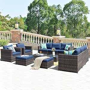 Amazon.com: XIZZI Patio Sets,Big Size Outdoor Patio Furniture 12 Pcs