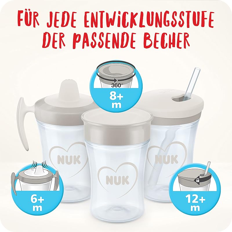 Magic Cup Trinklernbecher | 8+ Monate | 230 ml | auslaufsicherer 360°-Trinkrand | rot | 2 Stück