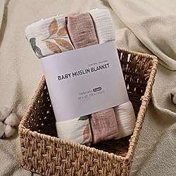 Muslin Swaddle Blankets for Newborn, 3 Pack