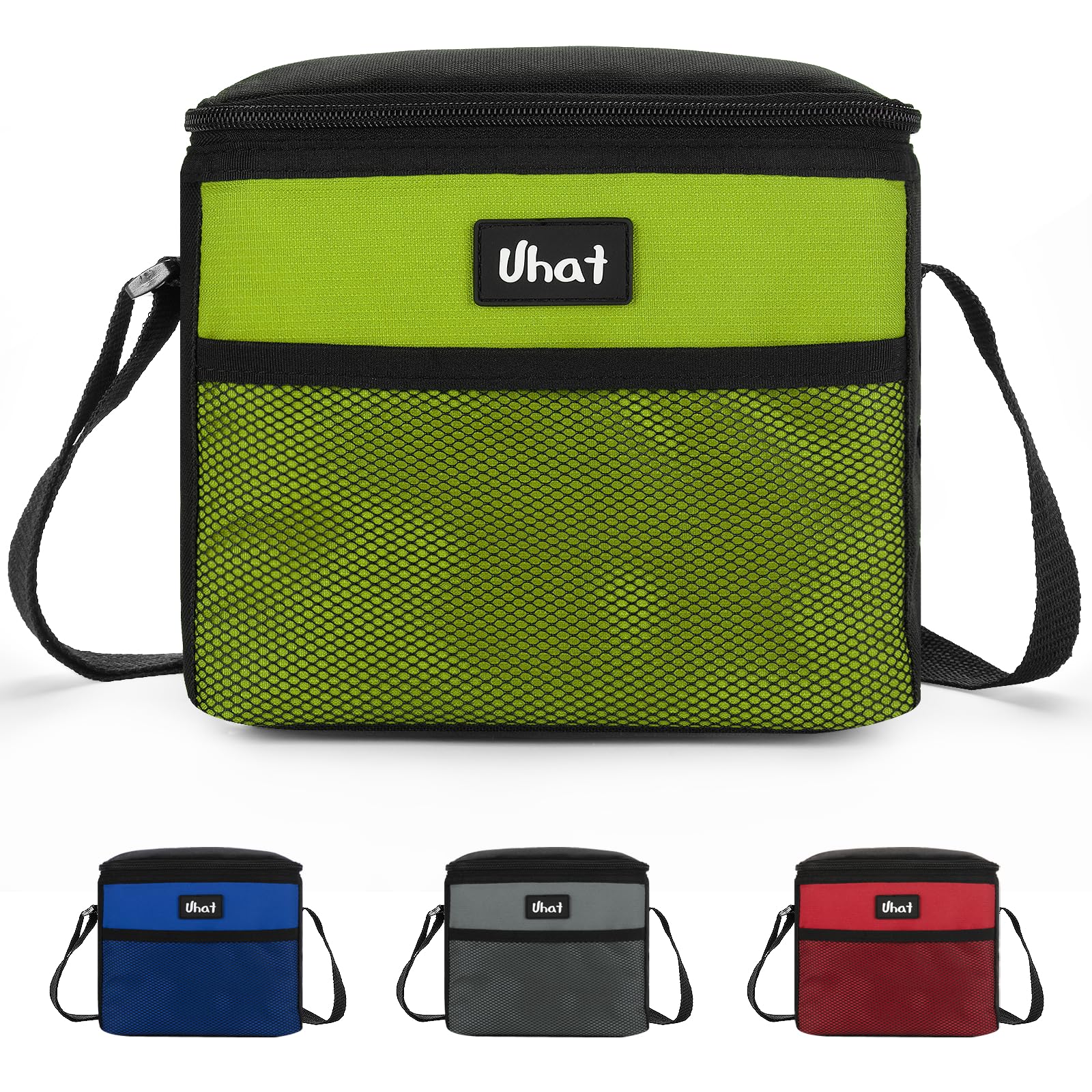 Uhat Adult Cooler Lunch Box Small Cool Bag 5L Dual Compartment Thermal Bag for Work School Day Trip (Green)