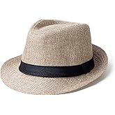 EOGIMI Classic Short Brim Fedora Hats Summer Beach Trilby Hat for Men Women with Band