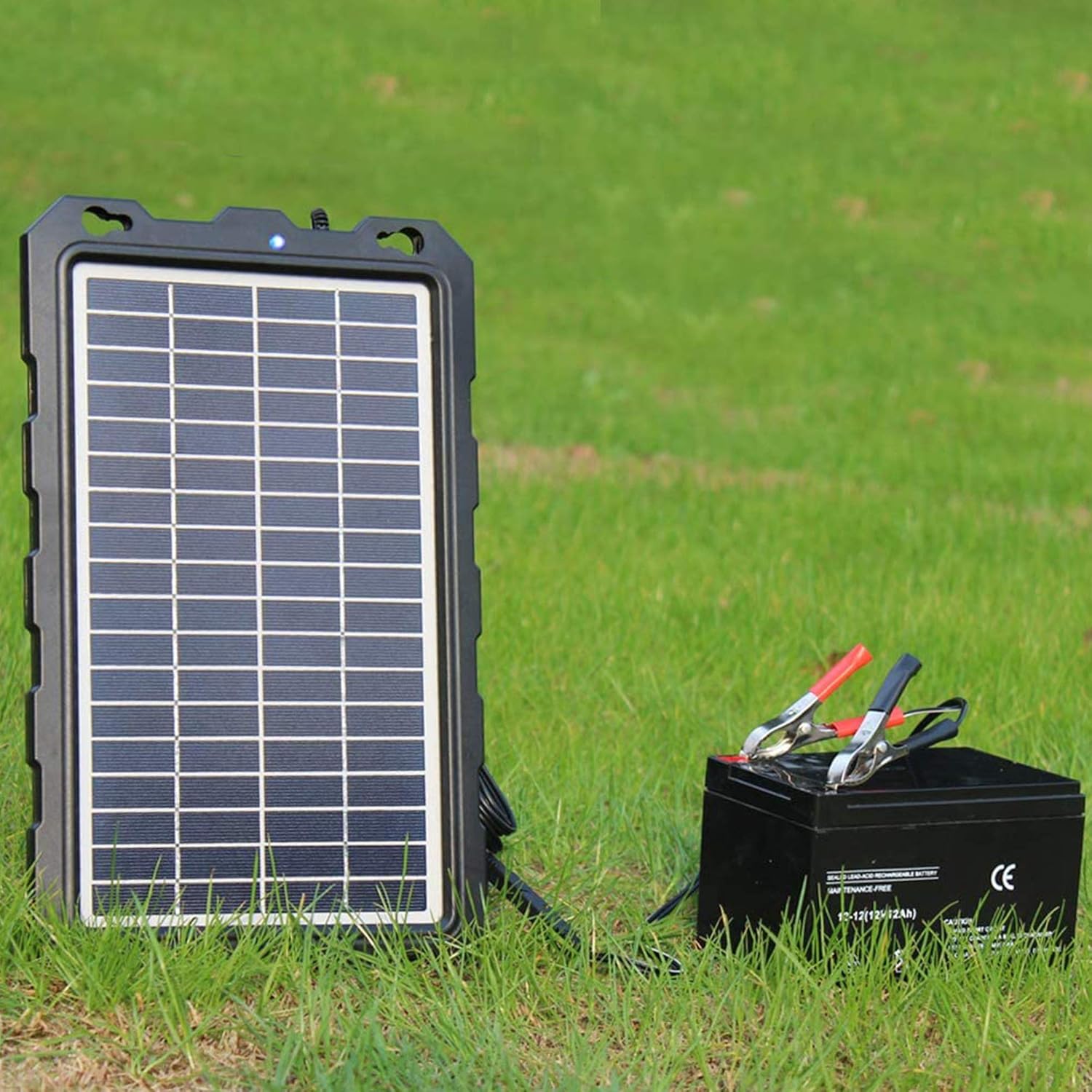 POWISER 7.5W Solar Battery Charger 12V Solar Powered Battery maintainer & Charger, Suitable for Automotive, Motorcycle, Boat, Marine, RV, Trailer, Powersports, Snowmobile, etc. (7.5W Poly) : Garden & Outdoor