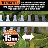 Terratek Cordless Hedge Trimmer 20V 51cm Blade 2 Batteries Charger Included view 4