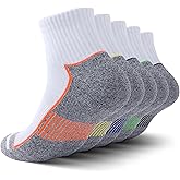 FYTUTESE Ankle Socks for Men with Cushion 5 Pack Men's Athletic Cushioned Running Cotton Sports Quarter Socks