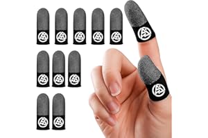 10Pcs 0.3mm Fiber Finger Sleeves for Gaming, Thumb Sleeves for Mobile Gaming - Anti Sweat, Ultra Thin, Smooth Feel for Most G