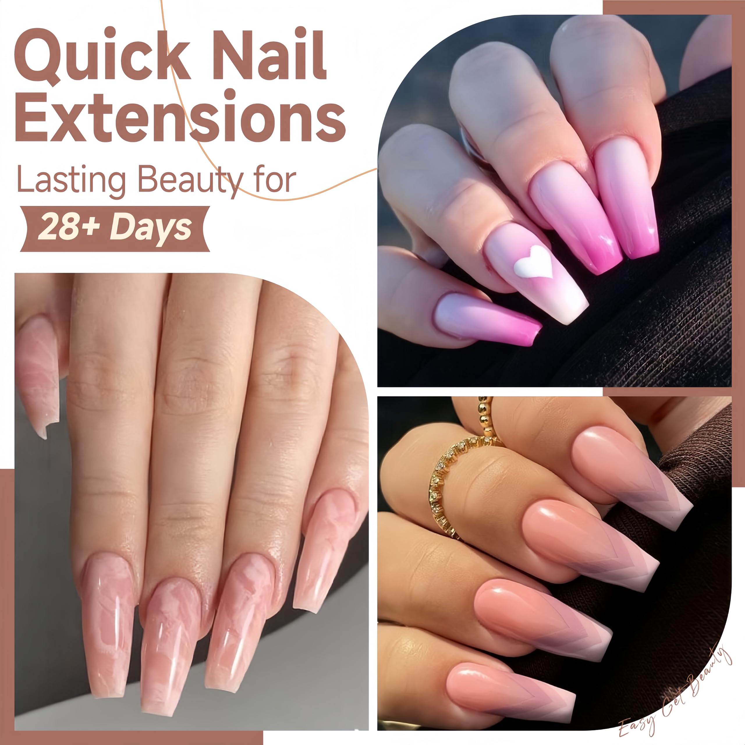 UNA GELLA Medium Coffin Nails Tips 504pcs - Gel Nail Tips Coffin Acrylic Full Cover Pre-buff Soft Gel Nail Tips Half Matte For Nail Extension Home DIY Salon 12 Sizes - Image 2