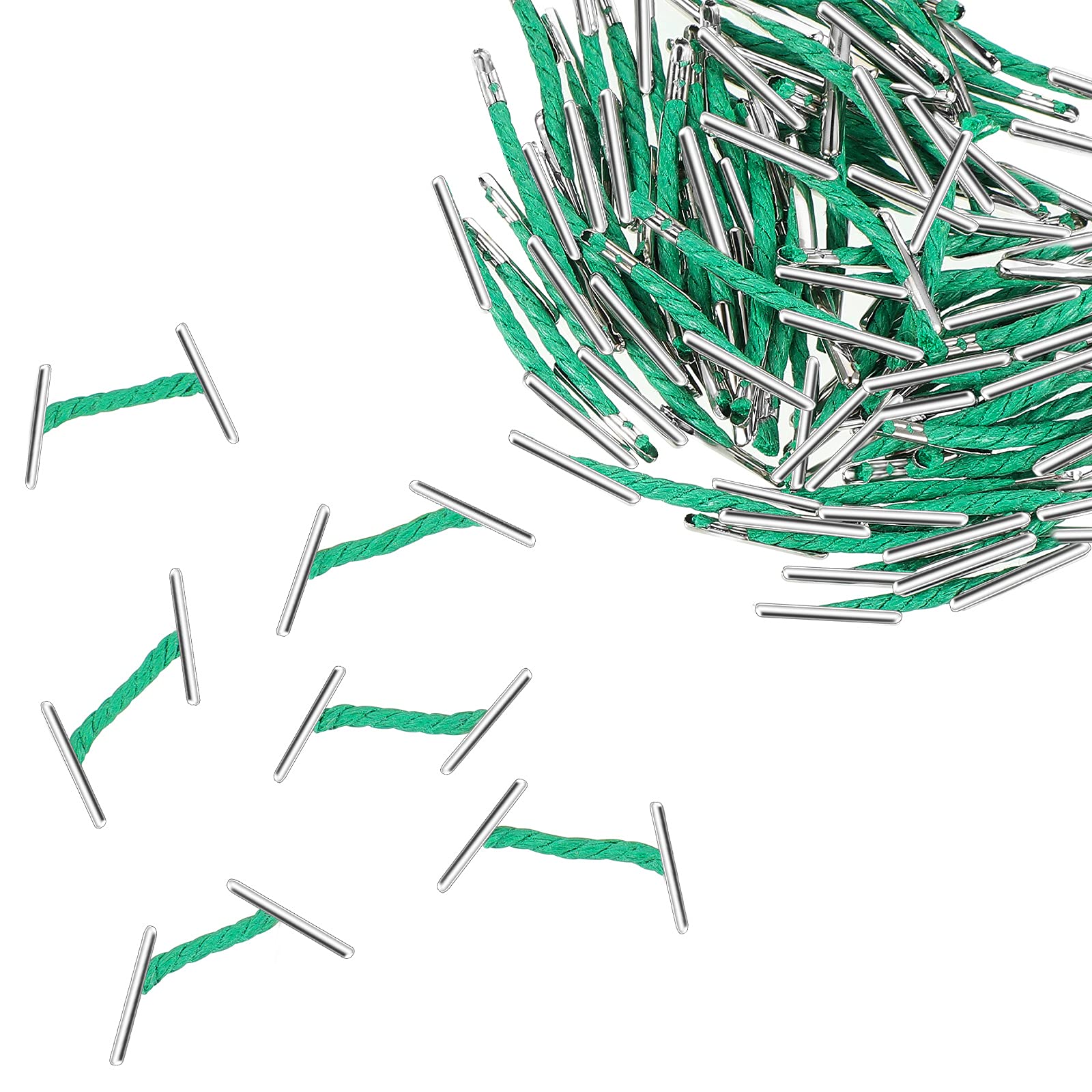 Shappy 80 Pcs 25mm Treasury Tags Green Treasury Tag String Paper Fasteners for Securing Loose Punched Paper and Documents
