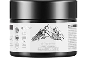 QUILOM Shilajit Pure Himalayan Organic Shilajit Resin - Shilajit Supplement - Gold Grade 100% Pure Shilajit with Fulvic Acid & 85+ Trace Minerals Complex for Energy & Immune Support - 50 Grams