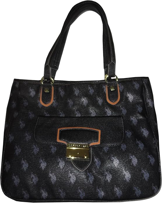 Women's US Polo Assn Purse Handbag Kempton Park Tote Black