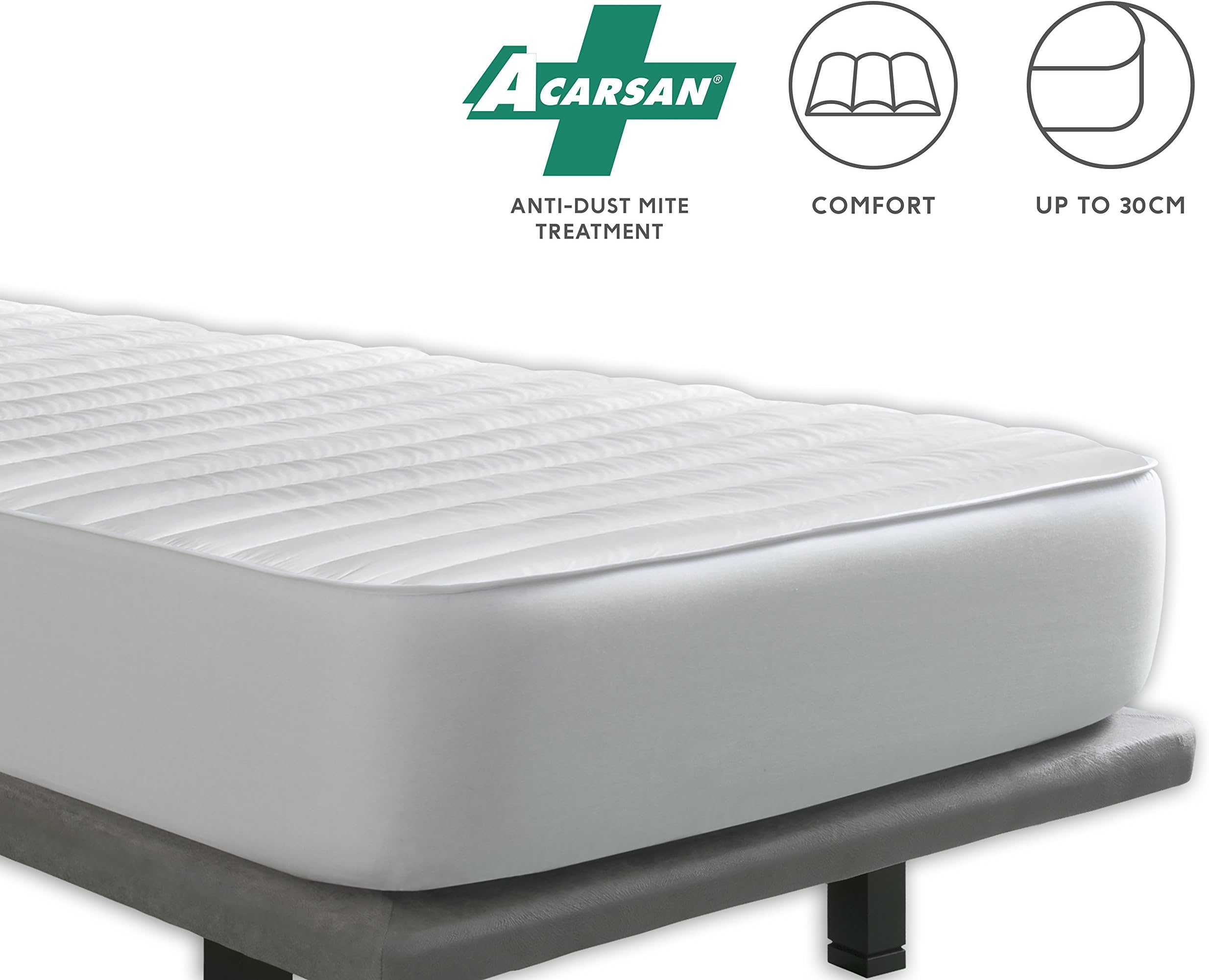 Tural – Anti-dust mite Quilted Mattress Protector. Size 140x200cm