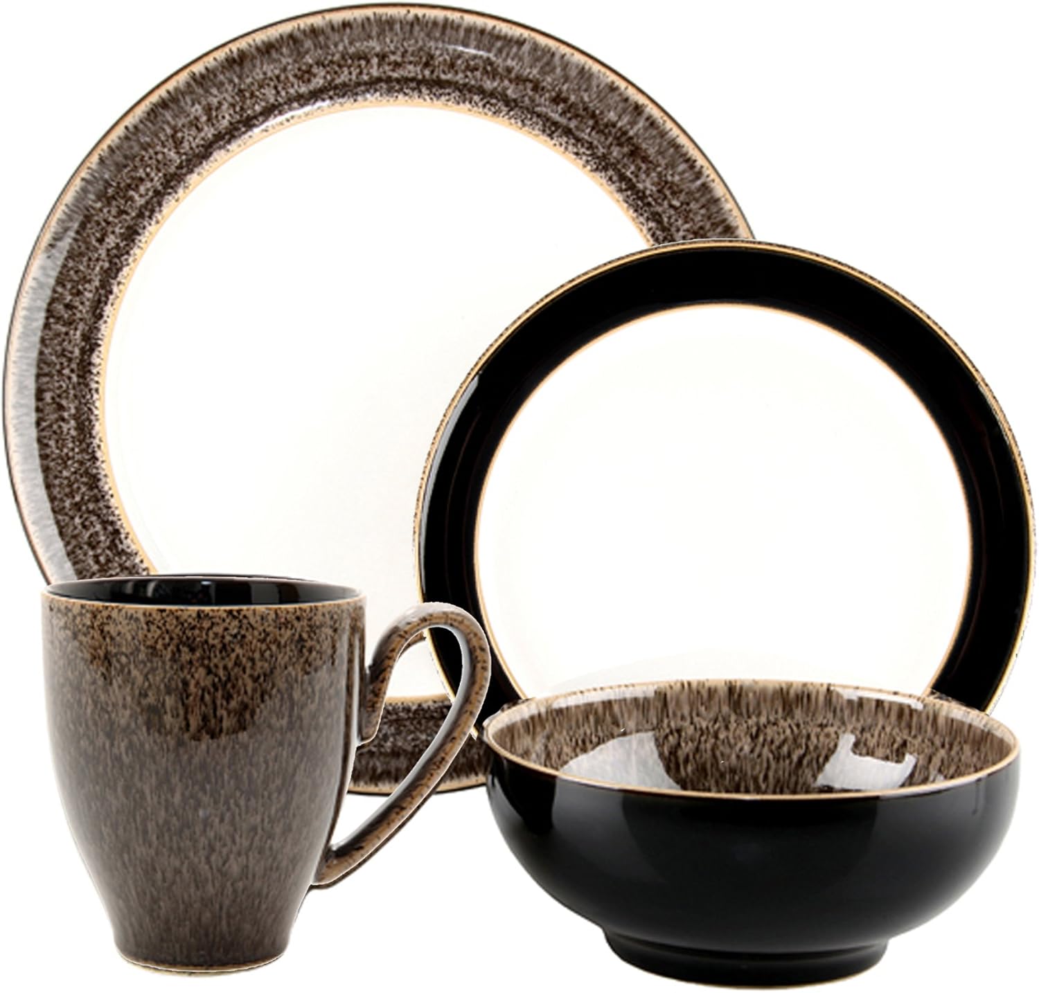 Denby 16Piece Praline Noir Dinner Set, Service for 4 Amazon.co.uk