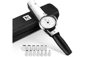 Newtry Dial Torque Wrench, 0.5-5N.m Dial Indicator Torque Wrench with Sockets Set (4-14mm), Precision Torque Meter, 1/4 inch 