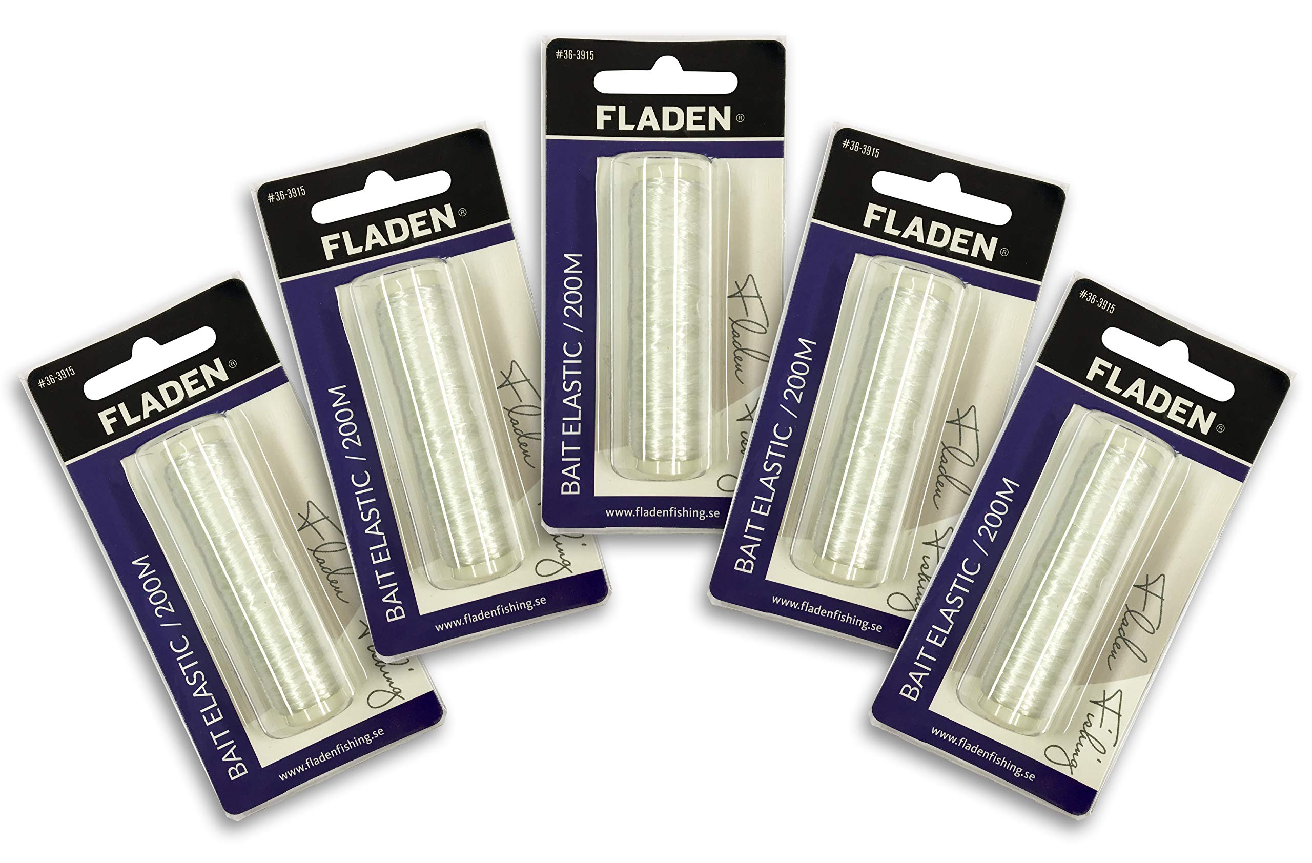 FLADEN Fishing - 1000m of Bait Elastic (5 x Spools of 200m) Safely Securing Your Hook Bait - Prevents Slippage on The Hook [40-3915]