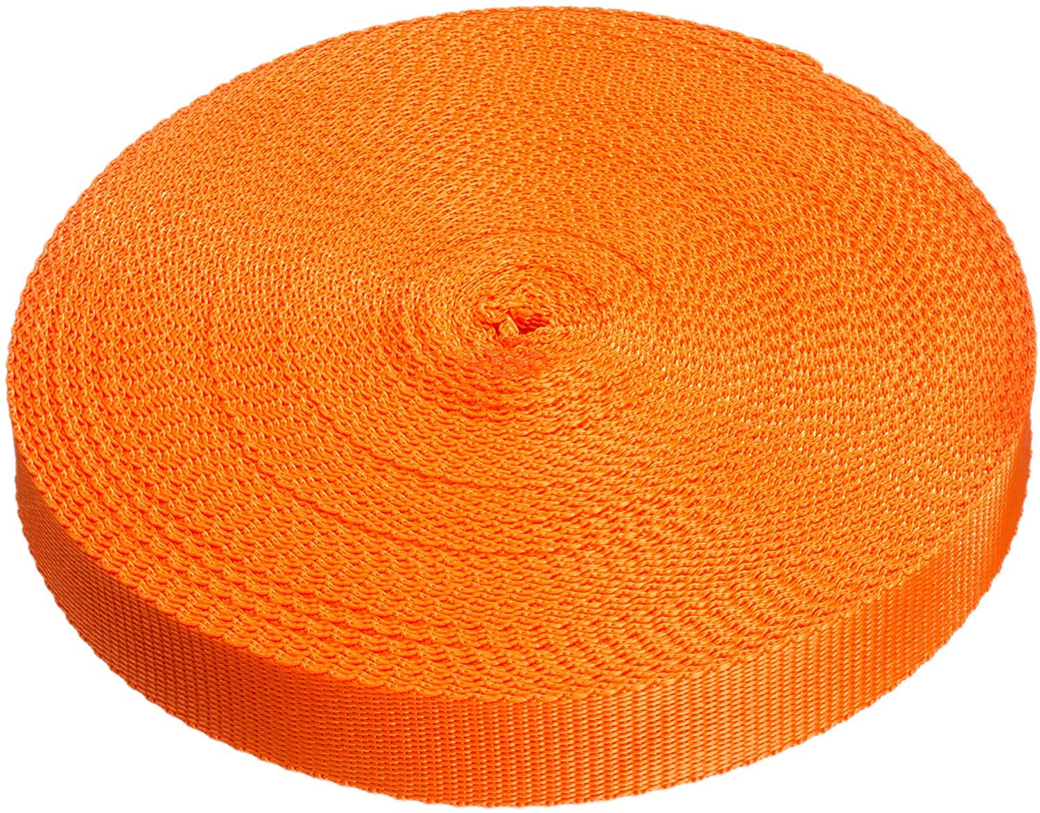 Direct Manufacturing 25mm x 50m Webbing Roll Polypropylene for DIY, Straps, Harnesses, Lashing and more | 970lb / 440kg breaking strain | Made in UK (Orange)