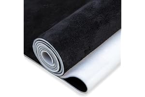 Hiksuky Suede Auto Headliner Fabric 97" L × 60" W with Foam Backing - Black Interior Replacement Material for Car/Truck/SUV/RV Roof, Tube Packaging - Home Repair/DIY Headliner Material