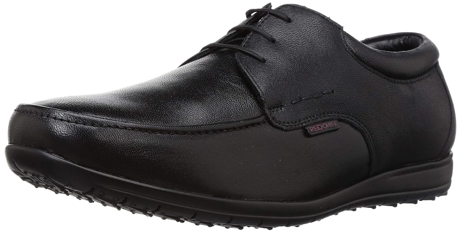 red and chief black leather shoes