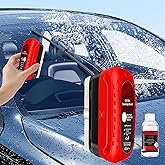 Fululuer Glass Oil Film Remover for Car Windshield and Windows, Upgrade 2.0 Clear Vision Glass Cleaner with Anti-Rain & Anti-Fog Coating for Improved Clarity and Safer Driving (Red) XL