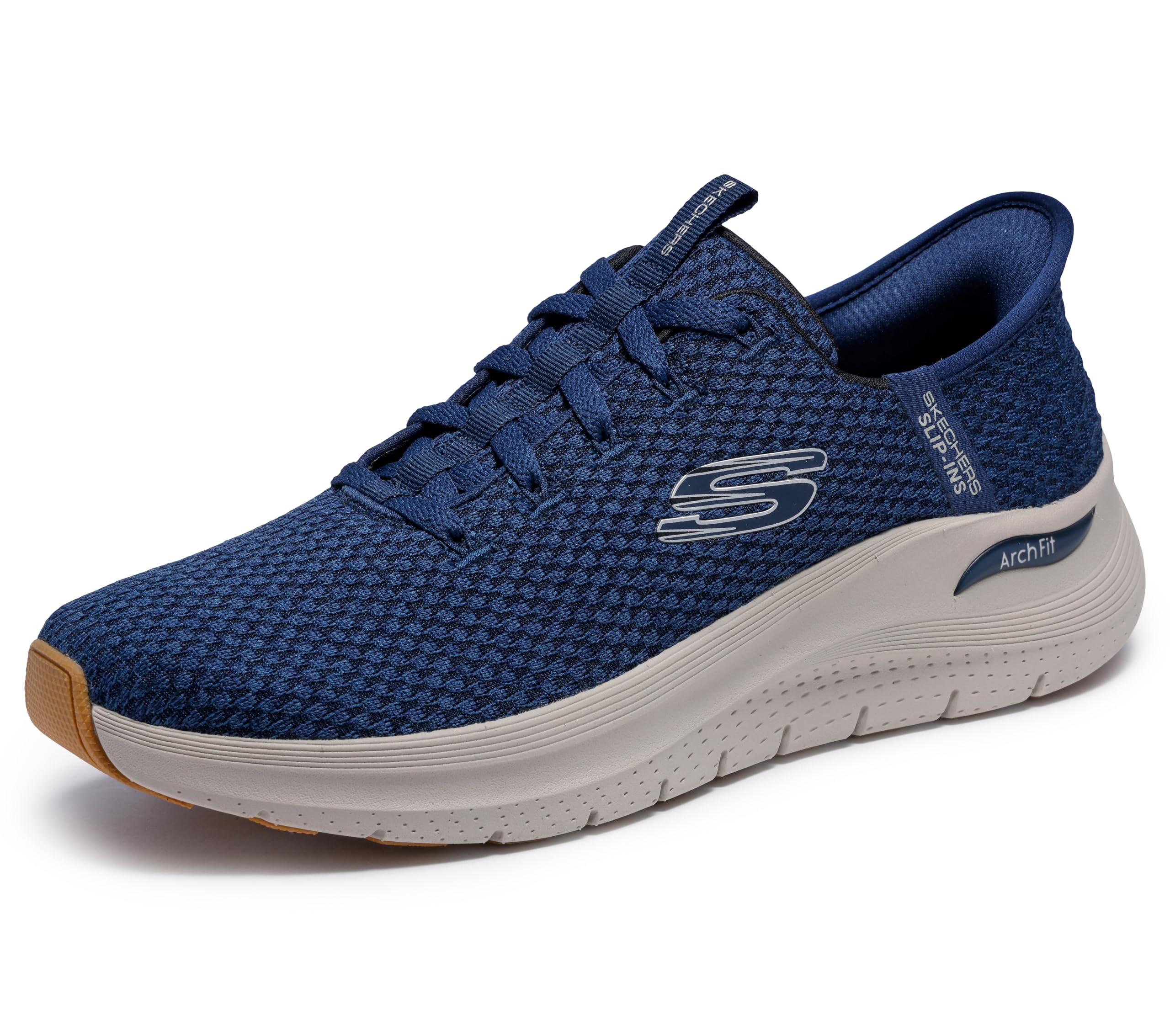Skechers Men's Slip-ins: Arch Fit 2.0 - Look Ahead Knit Lace Up Slip On Sneakers, Navy, 13 X-Wide Image