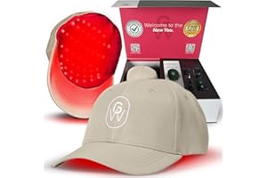 GroWell Red Light Therapy Hair Growth Cap – FDA Cleared Laser Treatment for Hair Regrowth and Reduced Shedding – LED & Laser Red Light Therapy Clinically Proven in Double-Blind Studies -Beige
