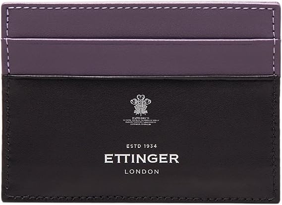 Amazon Co Jp Ettinger メンズ スターリングシルバー フラット クレジットカードケース パープル ブラック 服 ファッション小物