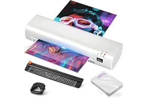 9 Inch Laminator Machine with Never Jam Technology, 40 Laminating Sheets, 4-in-1 A4 Thermal Laminator with Trimmer and Corner