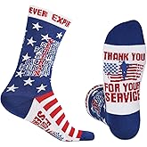InnoBeta Veterans Day Gifts for Military, Soldiers, Army, Thank You for Your Service, One Size Crew Socks, Veteran Gifts for Men - Thank You