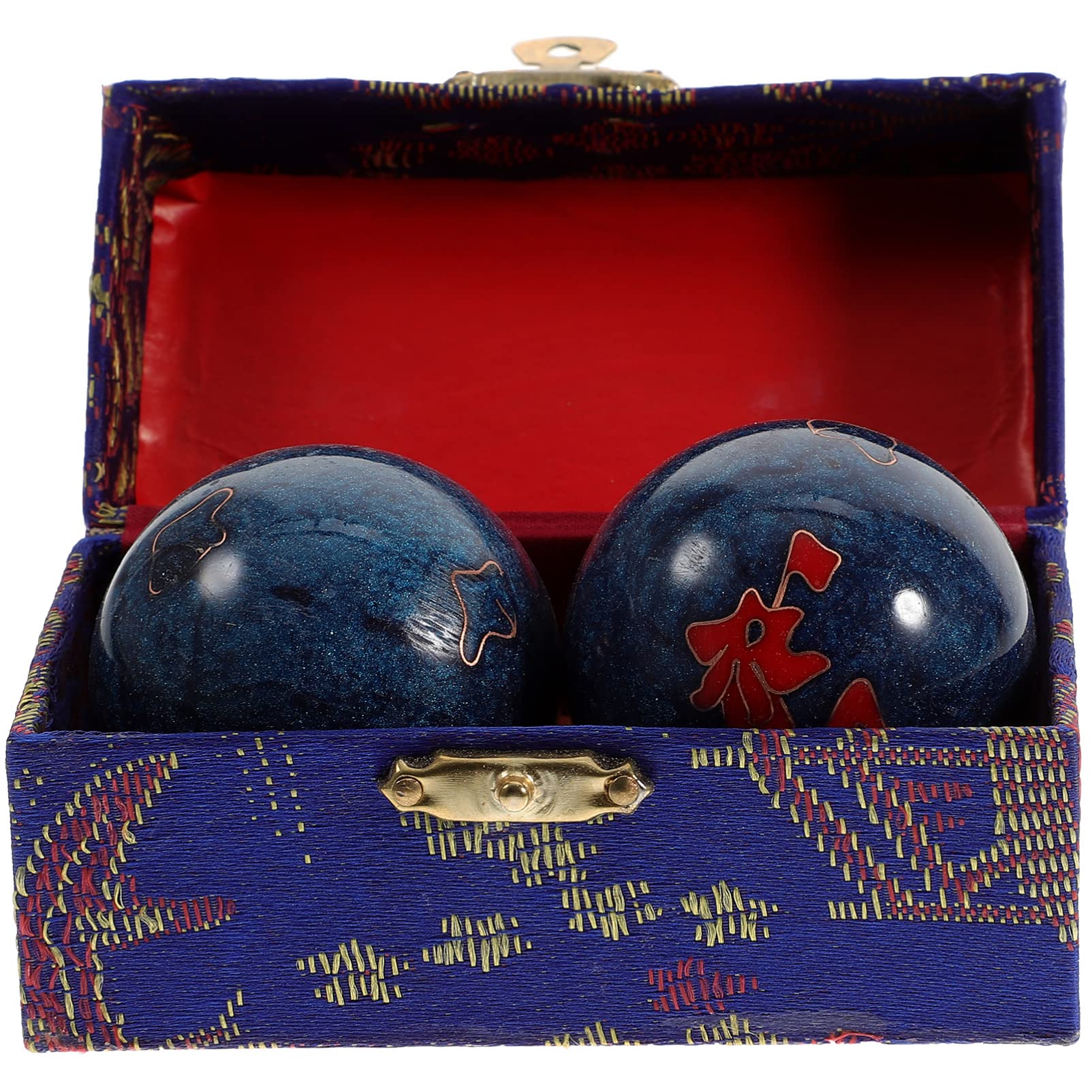 Milisten Exercise Massage Fitness Balls, Injury , Reduce Stress, , Baoding, Meditation and Therapy Balls Hand Massage (Blue)