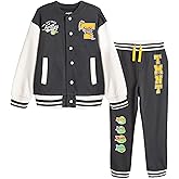 Teenage Mutant Ninja Turtles Fleece Varsity Bomber Jacket and Jogger Pants Outfit Set Toddler to Big Kid Sizes (2T - 14-16)