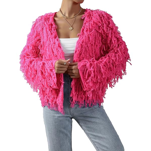 Clearance shaggy knit cardigan plus size Factory Sale