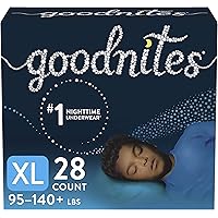 Goodnites Nighttime Bedwetting Underwear, Boys' XL (95-140 lb.), 28 Ct