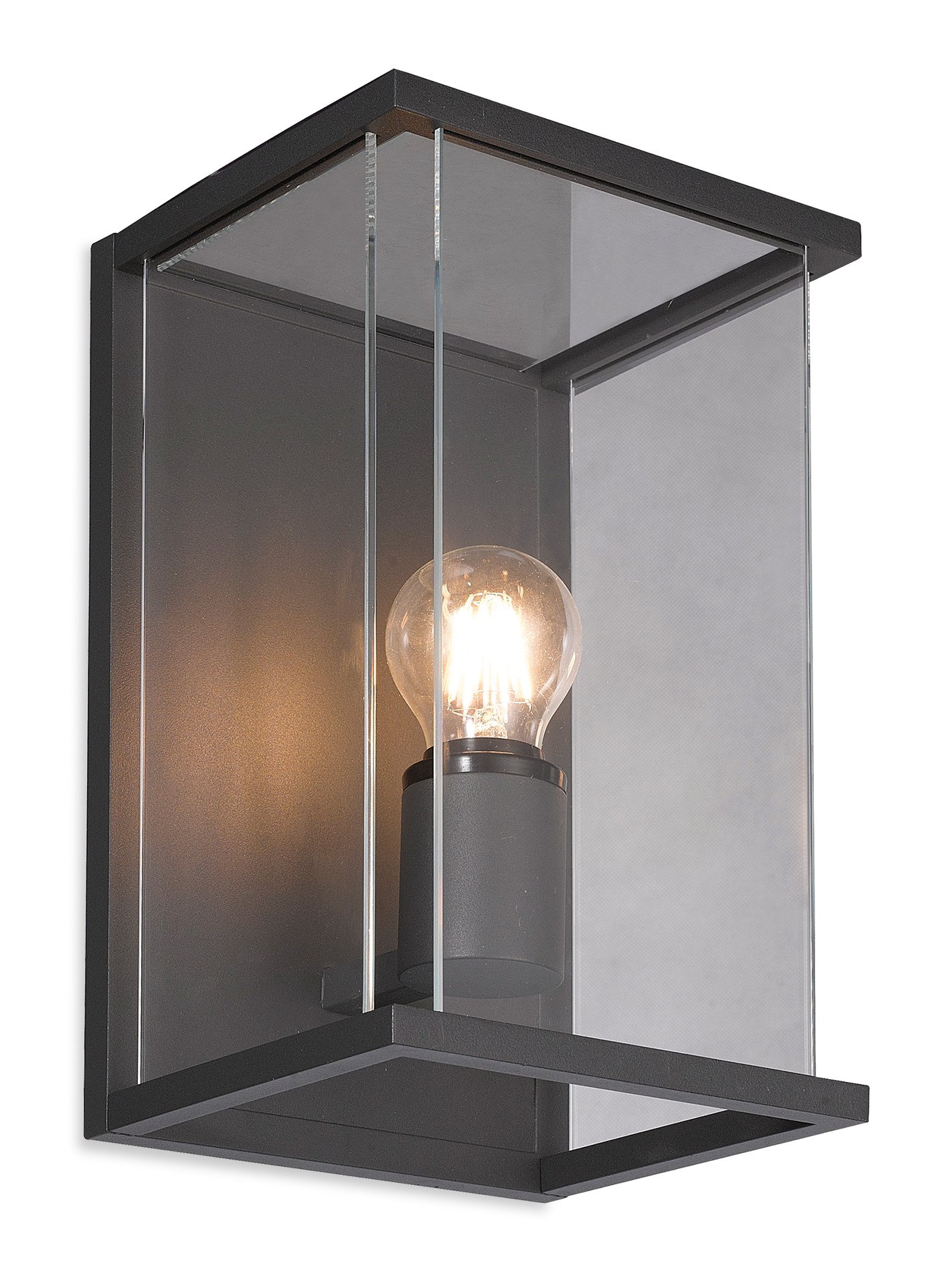 Firstlight Carlton Wall Light, Aluminium, Graphite with Clear Glass