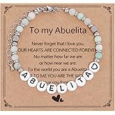 AHAETH Abuelita Gifts for Birthday in Spanish Women Best Custom Abuela Announcement Jewelry Abuelita Bracelet