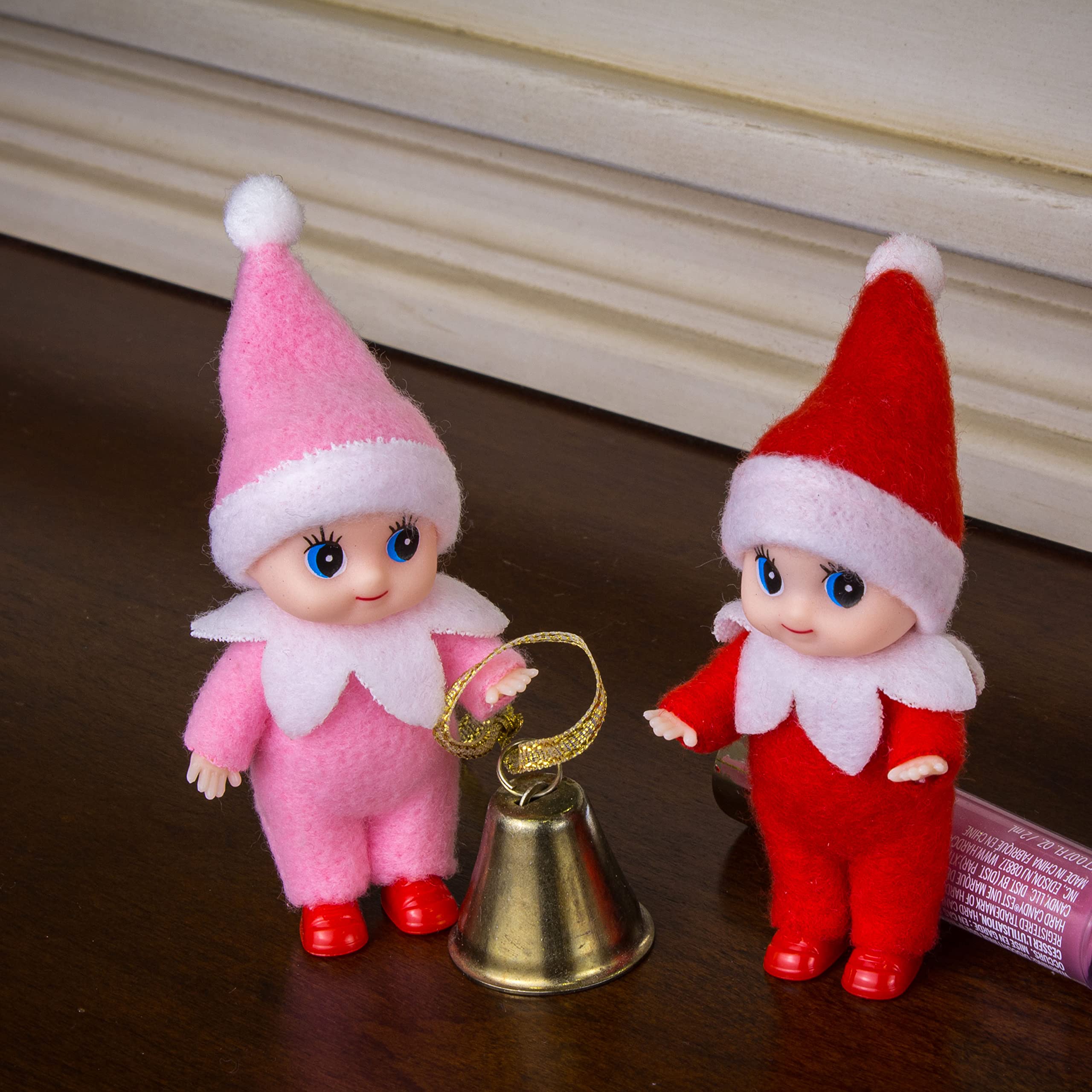 LitoMagic Christmas Baby Elf Doll in Red Jumpsuit