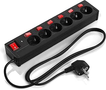 CSL – Regleta de 6 enchufes con por separado de conexión individual