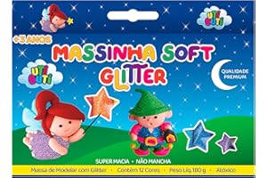 Massa de Modelar, Uti Guti, 26000, Glitter, 12 Cores