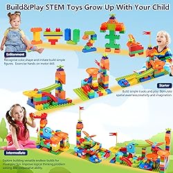 Marble Run Building Blocks for Kids: 130pcs Upgrade