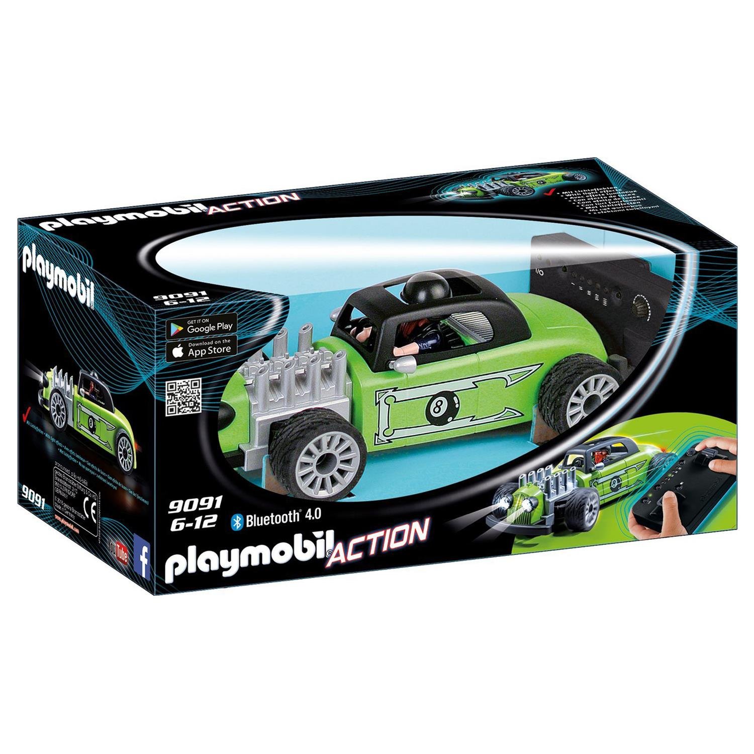 PlayMOBIL 9091 Action RC Roadster, Fun Imaginative Role-Play, PlaySets Suitable for Children Ages 4+