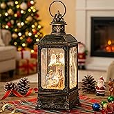 VISFLAIR Christmas Snow Globe Lighted Angel & Nativity Scene, Musical Water Lantern in Swirling Glitter, Battery Operated or USB Powered Holiday Decorations Gifts for Family, Children or Friends