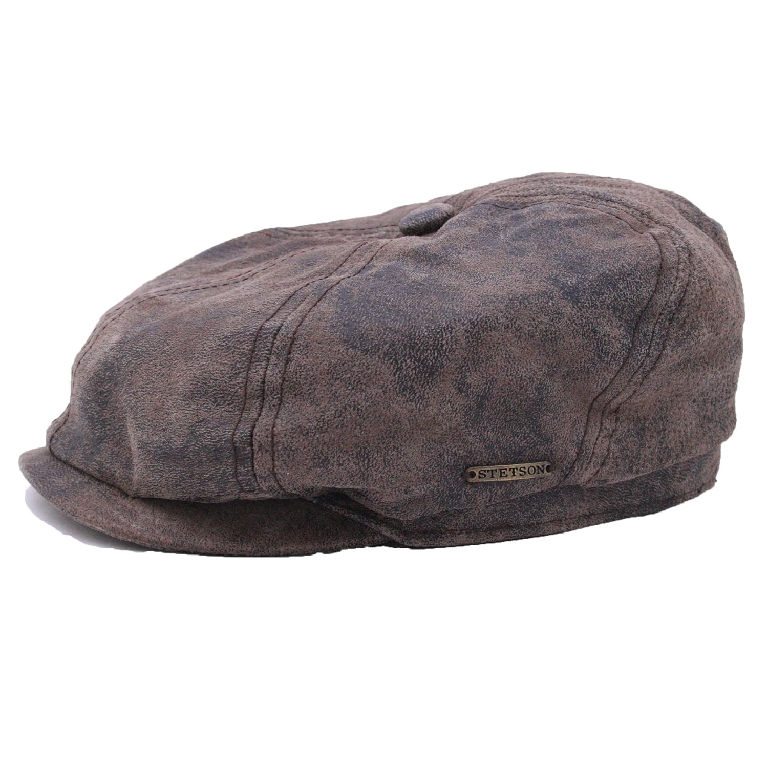 Stetson McCook Distressed Leather Newsboy Cap at Amazon Men’s Clothing store