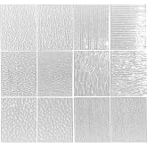 Unicoshape 12-Pack 6"x4" Stained Glass Sheets, Cathedral Panels for Easy Cutting and Vibrant-Color DIY &amp; Mosaic Crafts (Mixed Clear)
