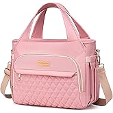 Yunkevivo Lunch Bag Lunch Box Women - Insulated Lunch Tote Bag for Women Men, Leakproof Large Womens Lunch Bags for Work, Lunch Cooler Bag for Adult with Side Pocket for Picnic, Hiking, Beach (Pink)