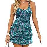 Arolina Women One Piece Swim Dress Tummy Control Modest Swimsuit Swim Skirt Bathing Suit