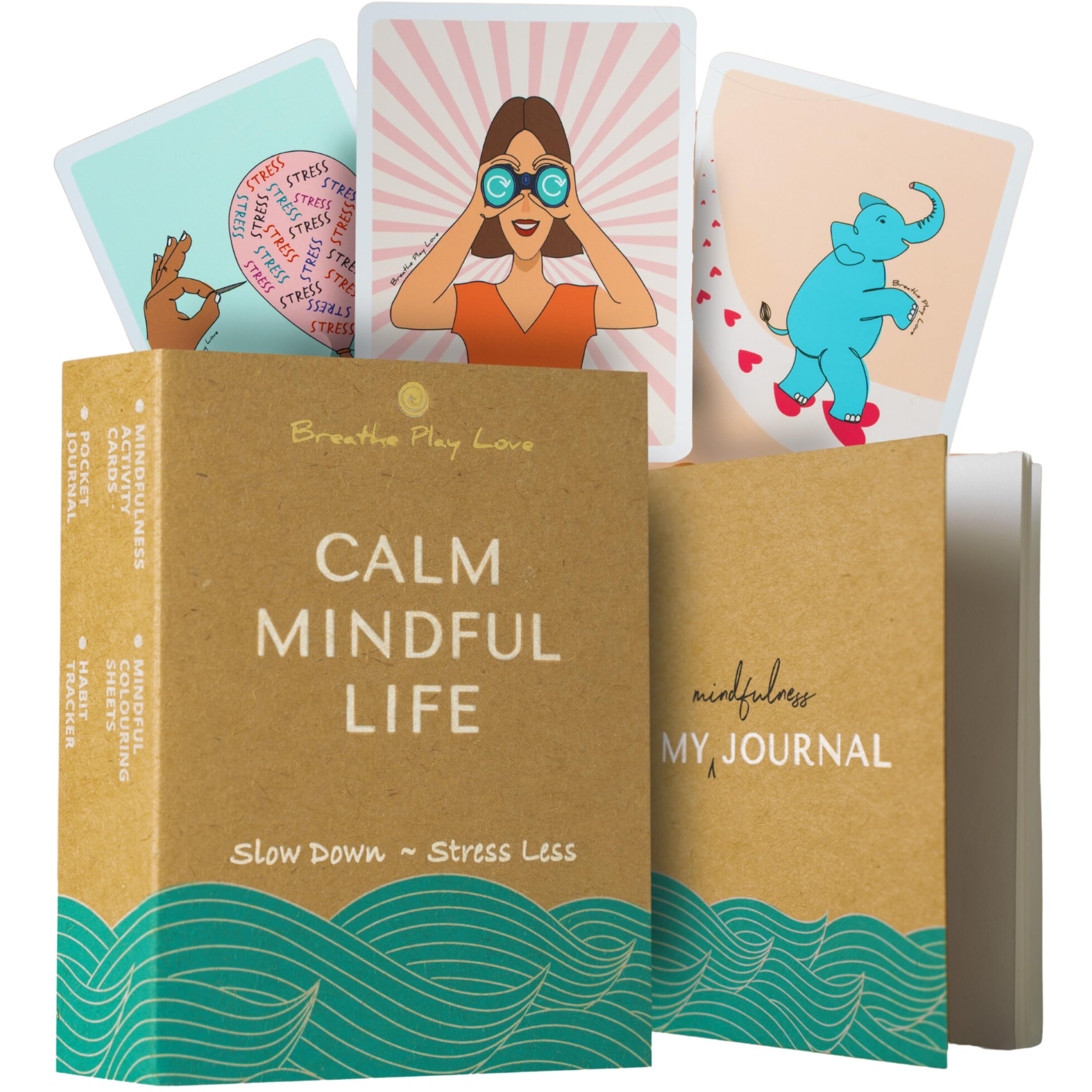 Breathe Play Love Mindfulness Wellbeing Gift Box—33 Mindfulness Cards For A Month Of Joyful Self Care—Mindfulness Gifts For Women, Men & Teens