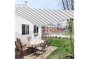 Windscreen4less 20' x 20' x 20' Sun Shade Sail Triangle Outdoor Canopy Cover UV Block for Backyard Porch Pergola Deck Garden Patio (Gray White Stripes)