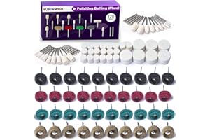 YURINWOO 120 PCS Polishing Kit for Dremel, Abrasive Buffing Wheels for Rotary Tool Accessories with 1/8 Inch Shank, Polishing Bits for Metal Wood Watch Jewelry Brass